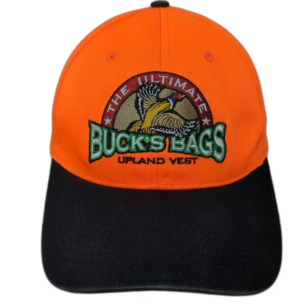 Buck's Bags Baseball Cap Orange One Size Pheasant Upland Vest Strapback Hat